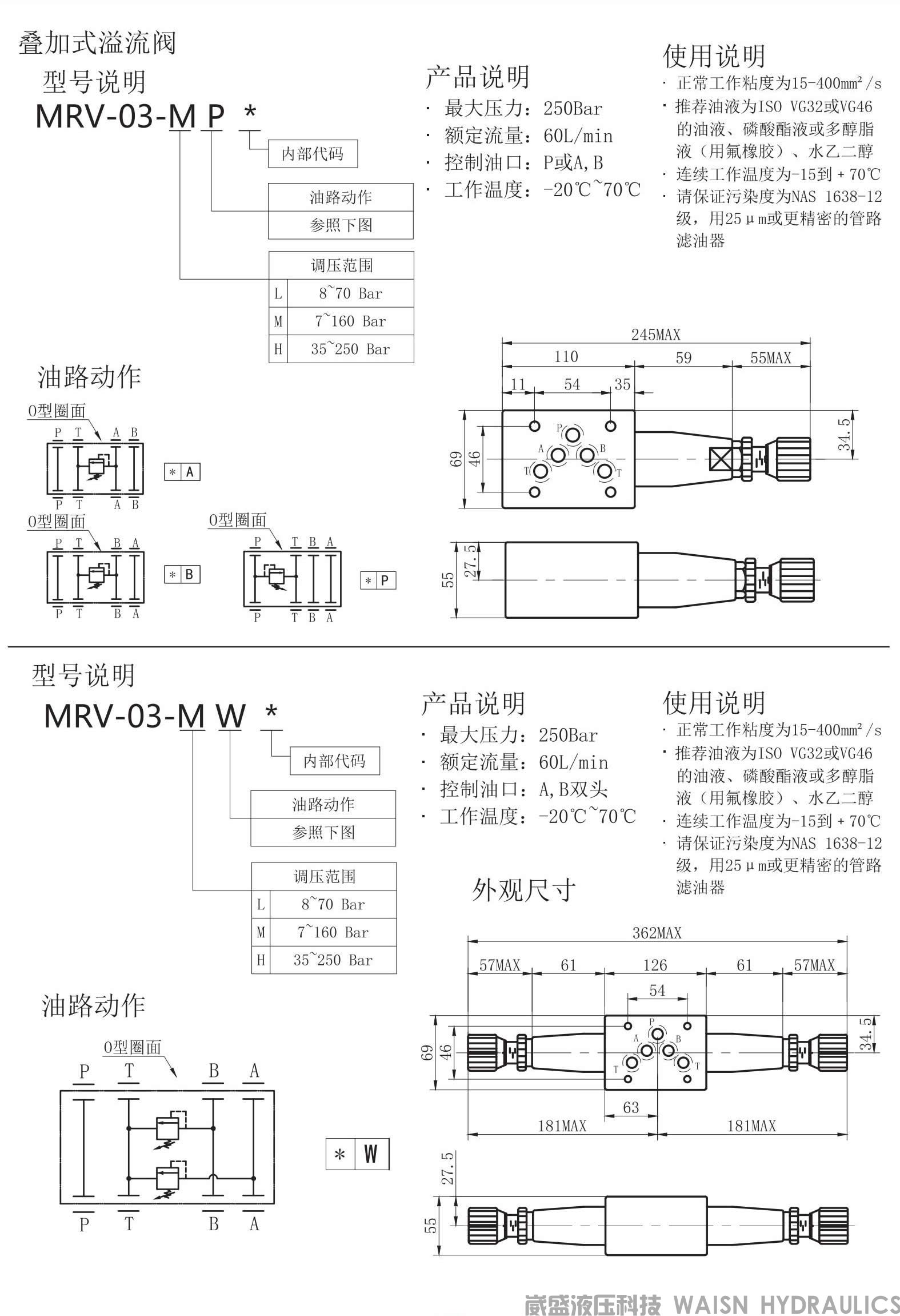 MRV-03 叠加式溢流阀_叠加式溢流阀_南通崴盛液压有限公司